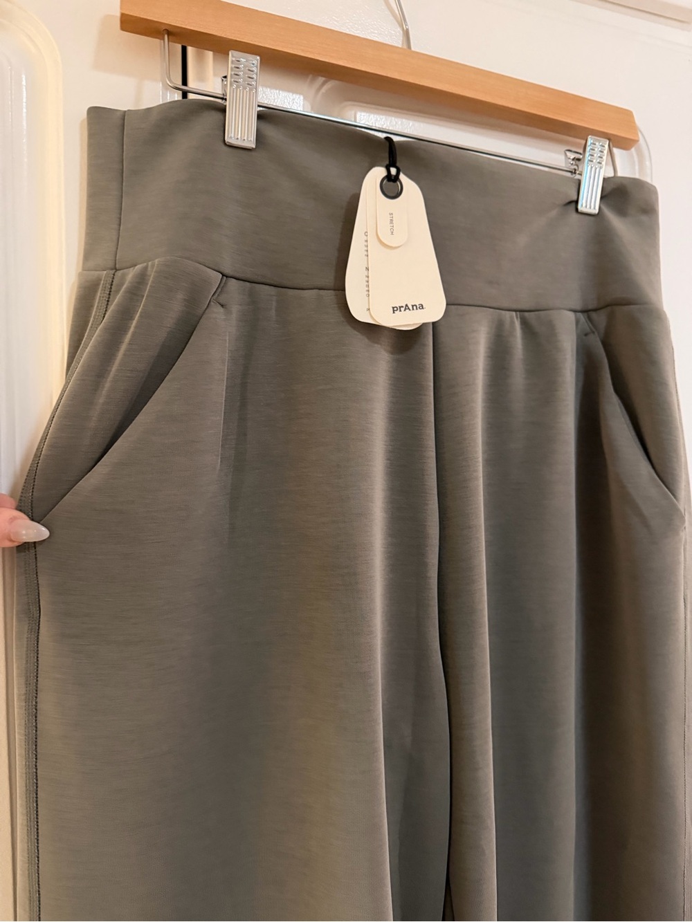 Prana Olive Gray Wide-Leg Trousers